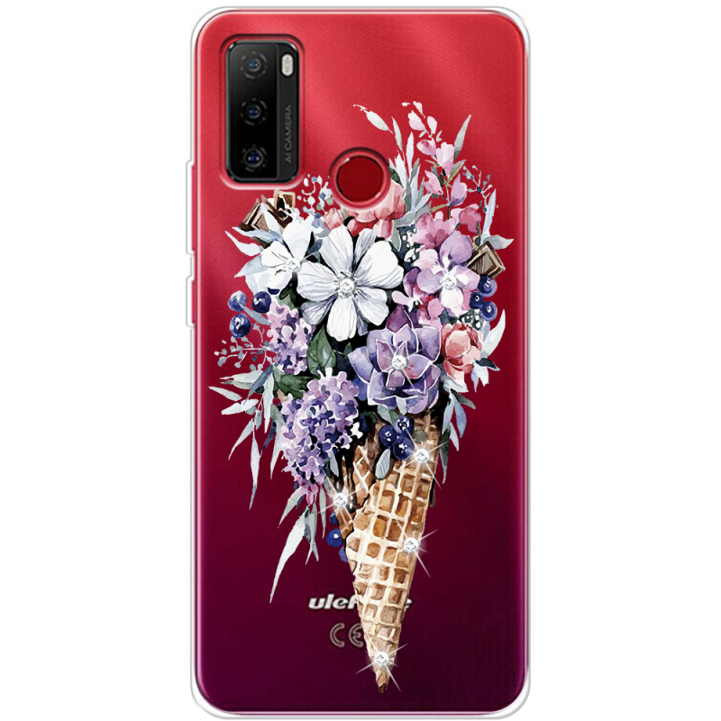 Чехол со стразами Ulefone Note 10 Ice Cream Flowers