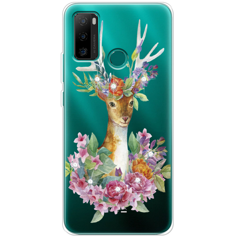 Чехол со стразами Ulefone Note 10P Deer with flowers