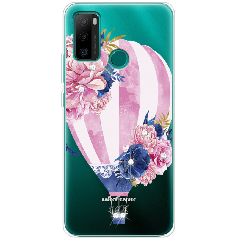 Чехол со стразами Ulefone Note 10P Pink Air Baloon