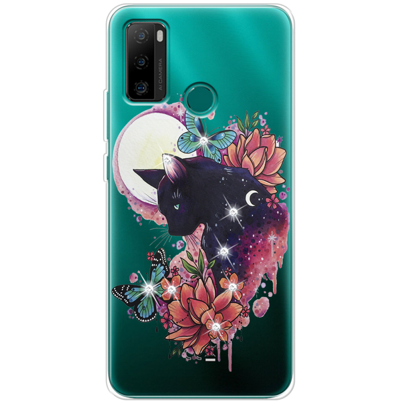 Чехол со стразами Ulefone Note 10P Cat in Flowers