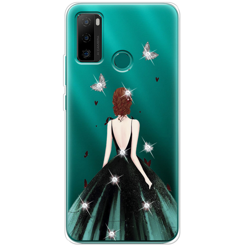 Чехол со стразами Ulefone Note 10P Girl in the green dress