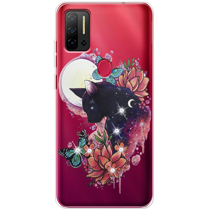 Чехол со стразами Ulefone Note 11P Cat in Flowers