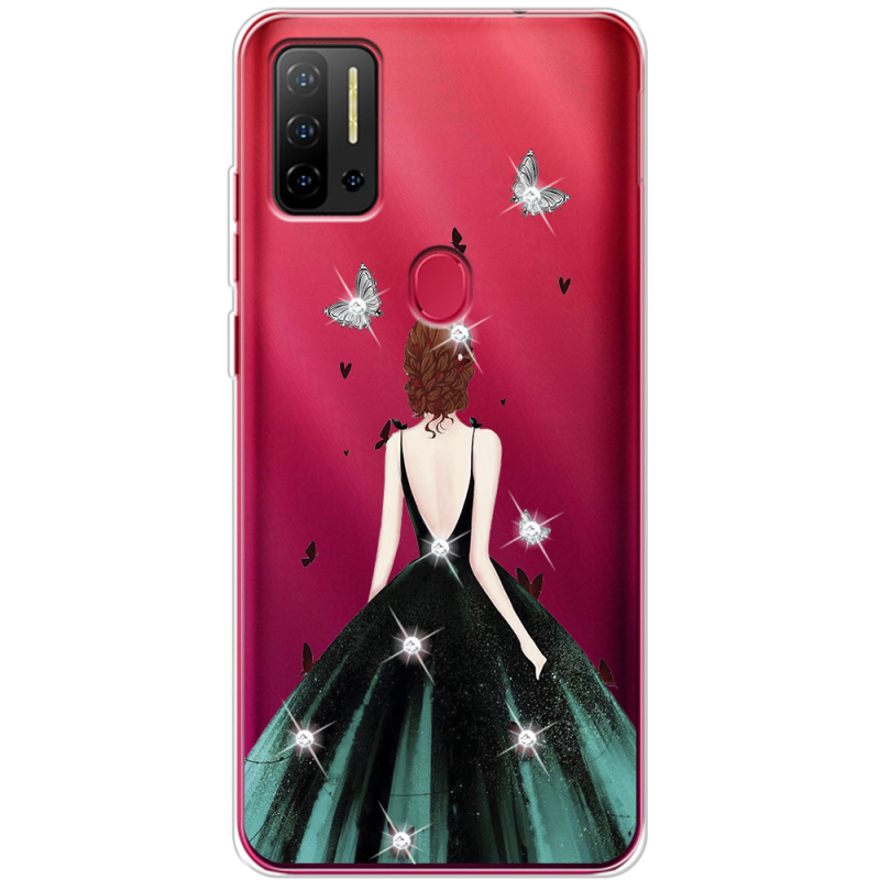 Чехол со стразами Ulefone Note 11P Girl in the green dress