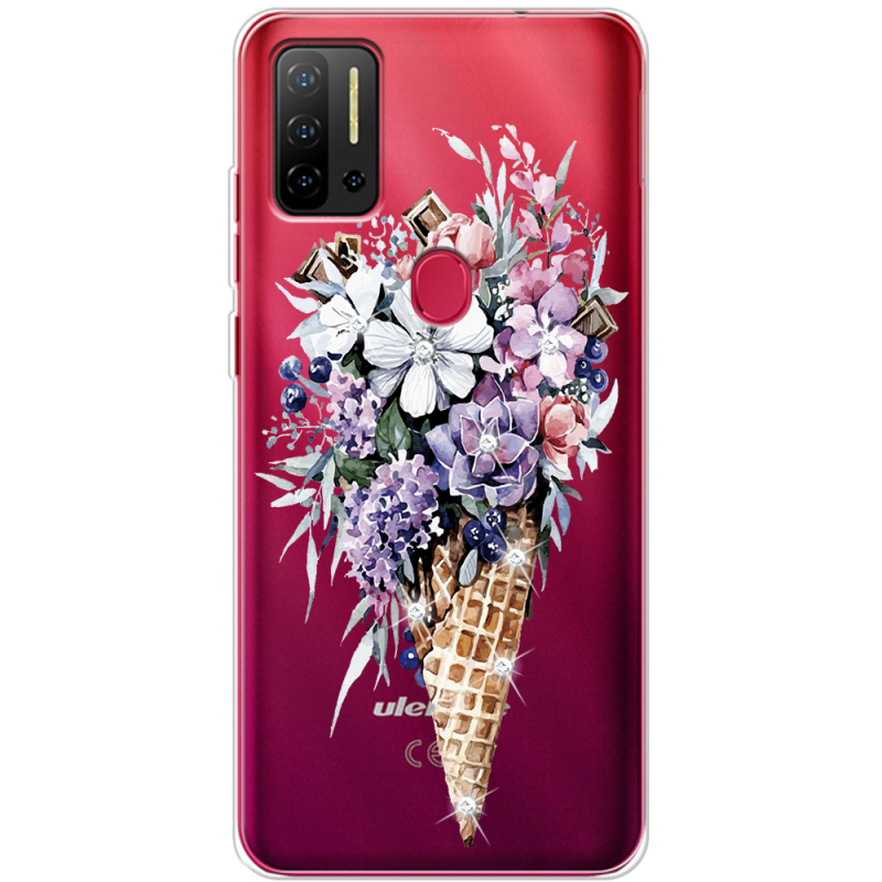 Чехол со стразами Ulefone Note 11P Ice Cream Flowers