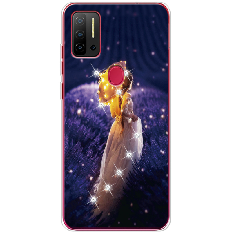 Чехол со стразами Ulefone Note 11P Girl with Umbrella