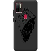 Черный чехол BoxFace Ulefone Note 11P Wolf and Raven