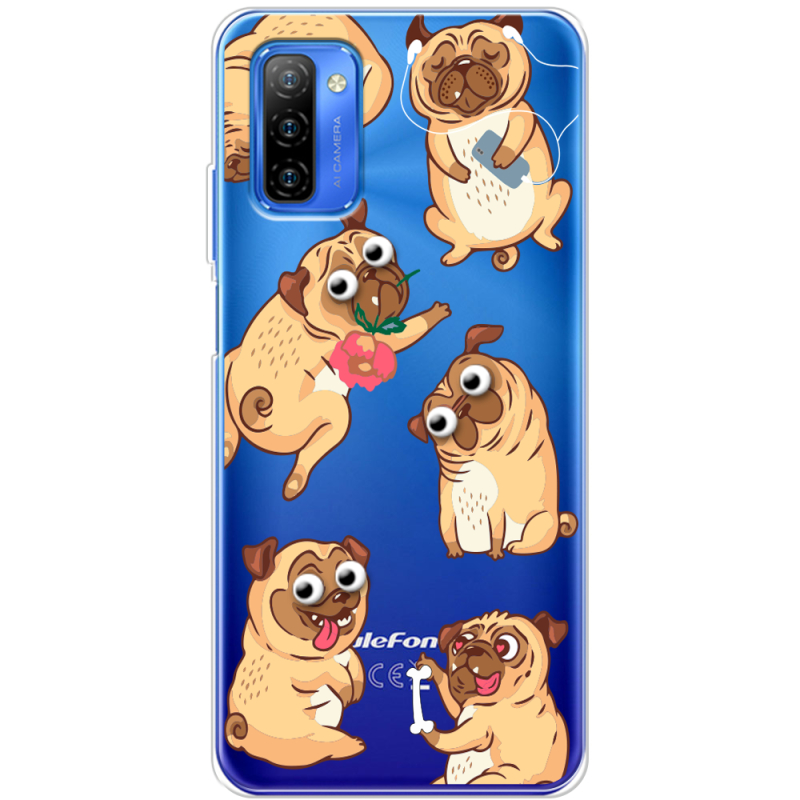 Прозрачный чехол BoxFace Ulefone Note 12 с 3D-глазками Pug