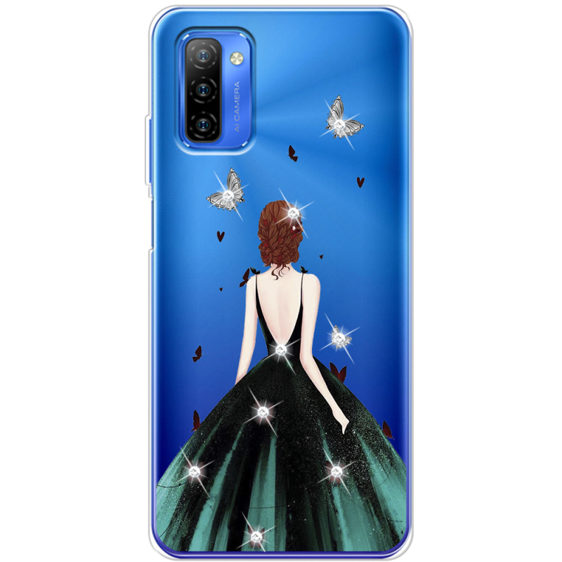 Чехол со стразами Ulefone Note 12 Girl in the green dress