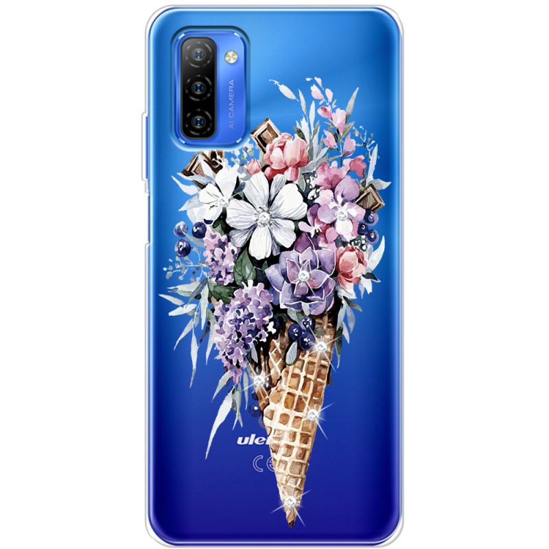 Чехол со стразами Ulefone Note 12 Ice Cream Flowers