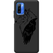 Черный чехол BoxFace Ulefone Note 12 Wolf and Raven