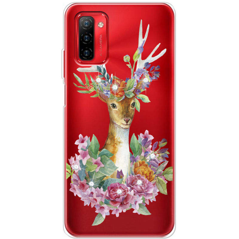 Чехол со стразами Ulefone Note 12P Deer with flowers