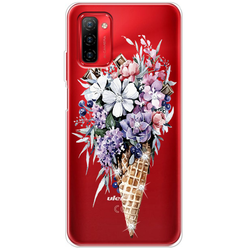 Чехол со стразами Ulefone Note 12P Ice Cream Flowers