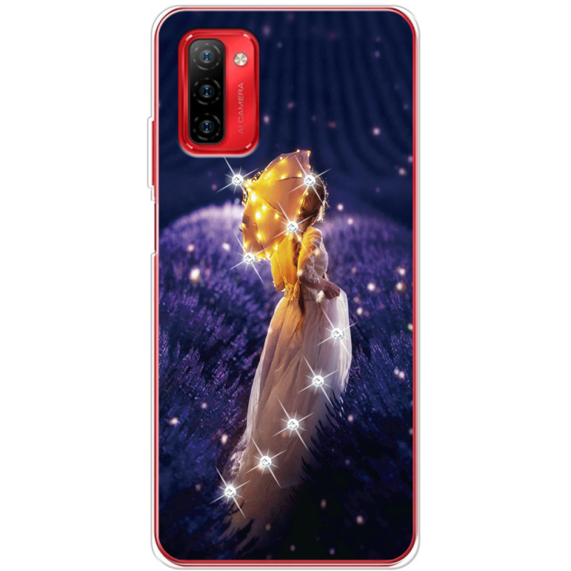 Чехол со стразами Ulefone Note 12P Girl with Umbrella