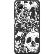 Черный чехол BoxFace Ulefone Note 14 Skull and Roses