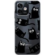 Прозрачный чехол BoxFace Ulefone Note 16 Pro с 3D-глазками Black Kitty