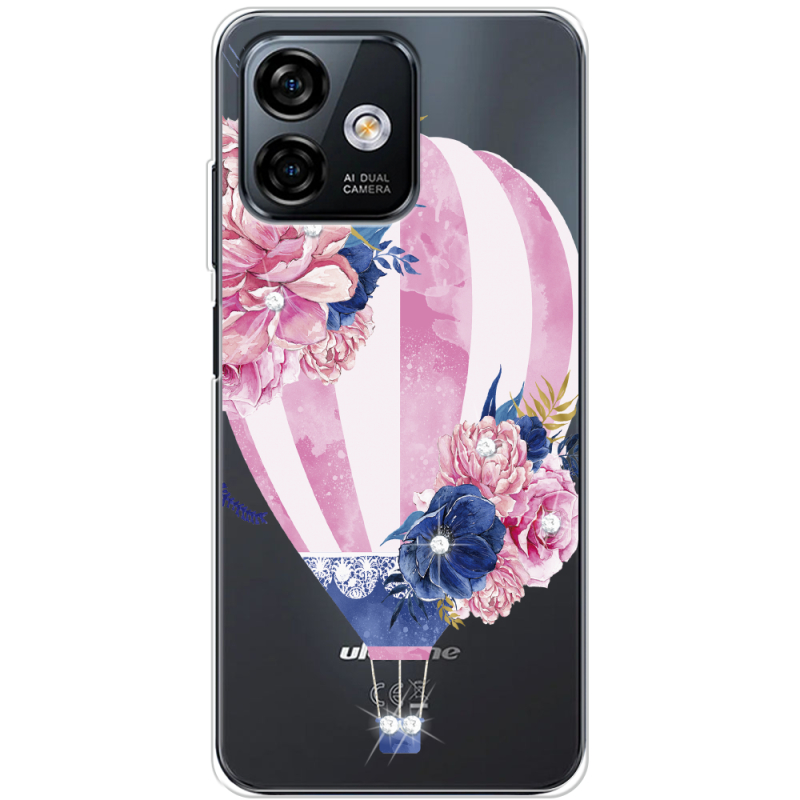 Чехол со стразами Ulefone Note 16 Pro Pink Air Baloon