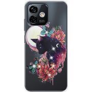 Чехол со стразами Ulefone Note 16 Pro Cat in Flowers