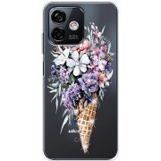 Чехол со стразами Ulefone Note 16 Pro Ice Cream Flowers