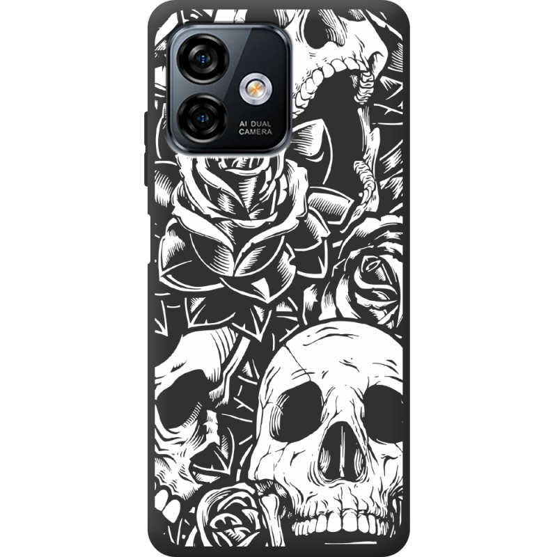 Черный чехол BoxFace Ulefone Note 16 Pro Skull and Roses