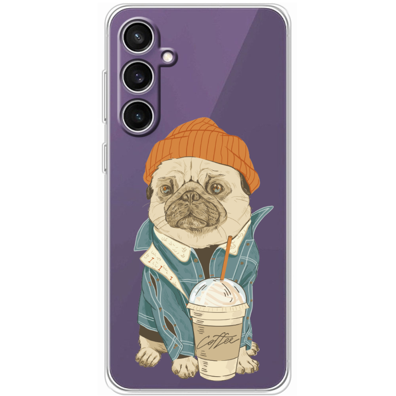 Прозрачный чехол BoxFace Samsung Galaxy S24 FE (S721) Dog Coffeeman