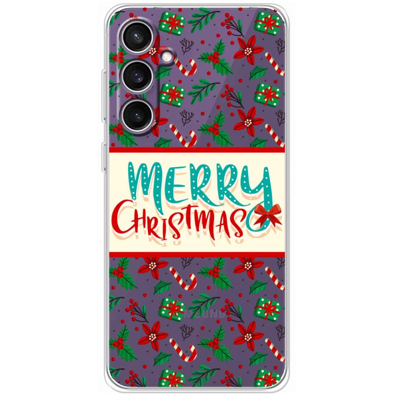 Прозрачный чехол BoxFace Samsung Galaxy S24 FE (S721) Vintage Christmas Pattern