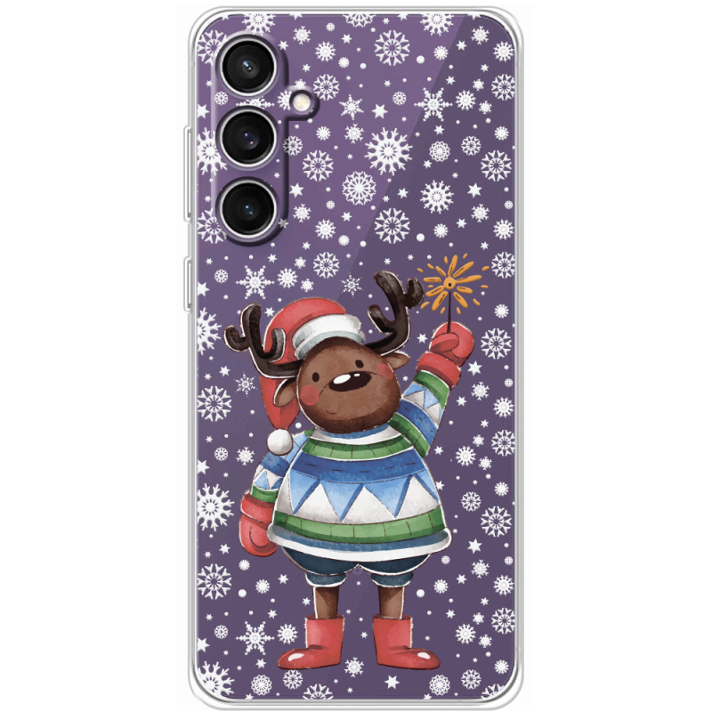 Прозрачный чехол BoxFace Samsung Galaxy S24 FE (S721) Christmas Deer with Snow