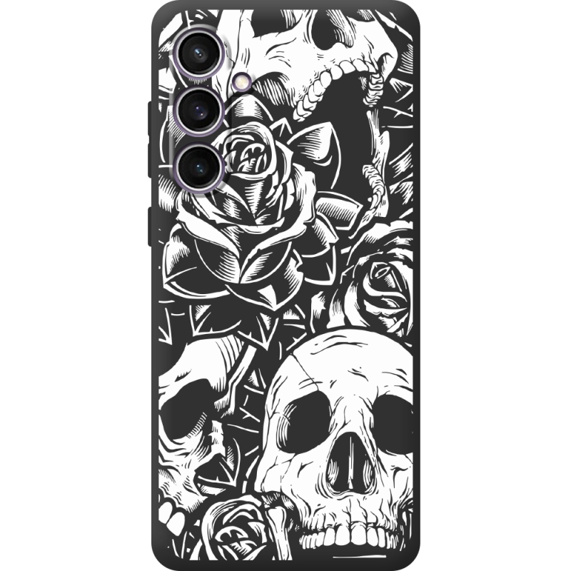 Черный чехол BoxFace Samsung Galaxy S24 FE (S721) Skull and Roses