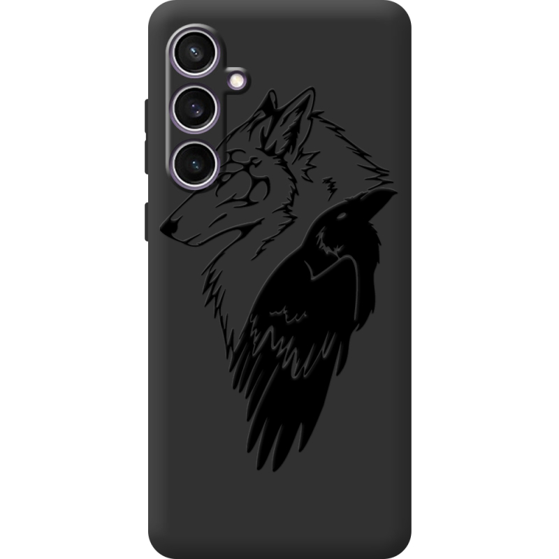 Черный чехол BoxFace Samsung Galaxy S24 FE (S721) Wolf and Raven