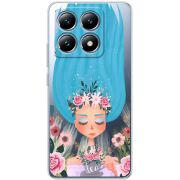 Прозрачный чехол BoxFace Xiaomi 14T Blue Hair