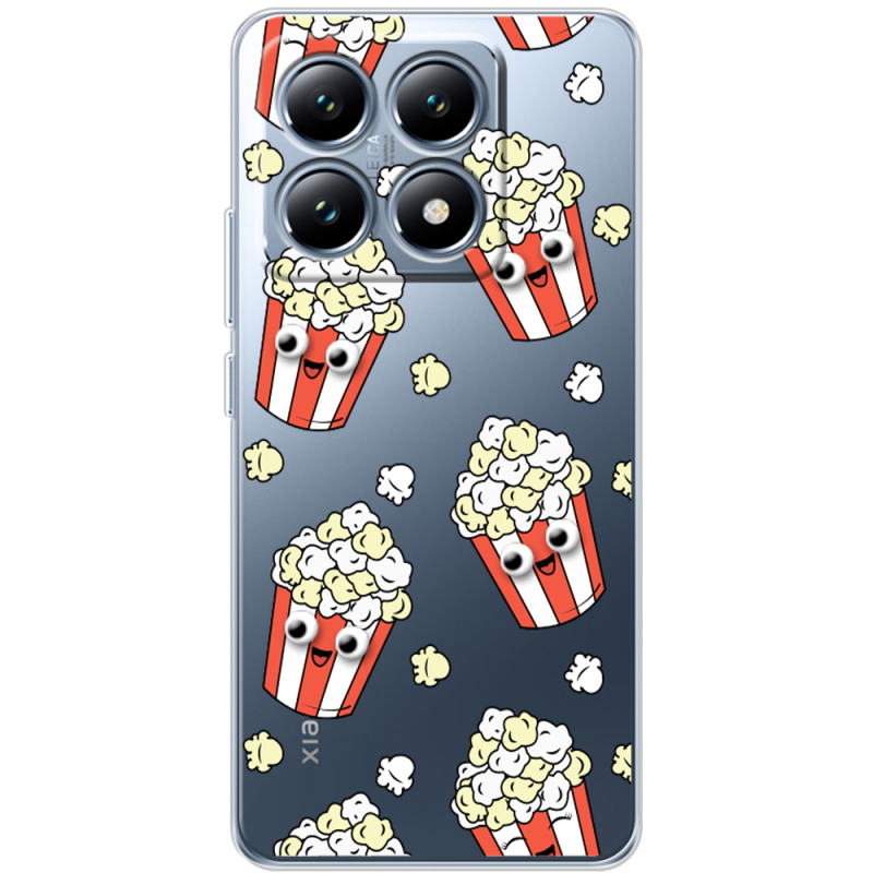 Прозрачный чехол BoxFace Xiaomi 14T с 3D-глазками Popcorn