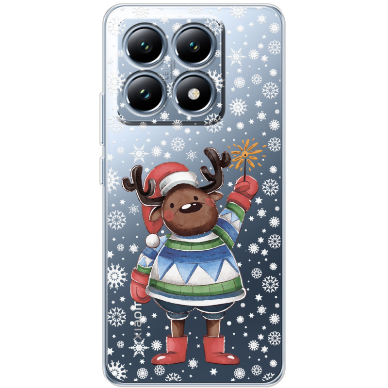 Прозрачный чехол BoxFace Xiaomi 14T Christmas Deer with Snow