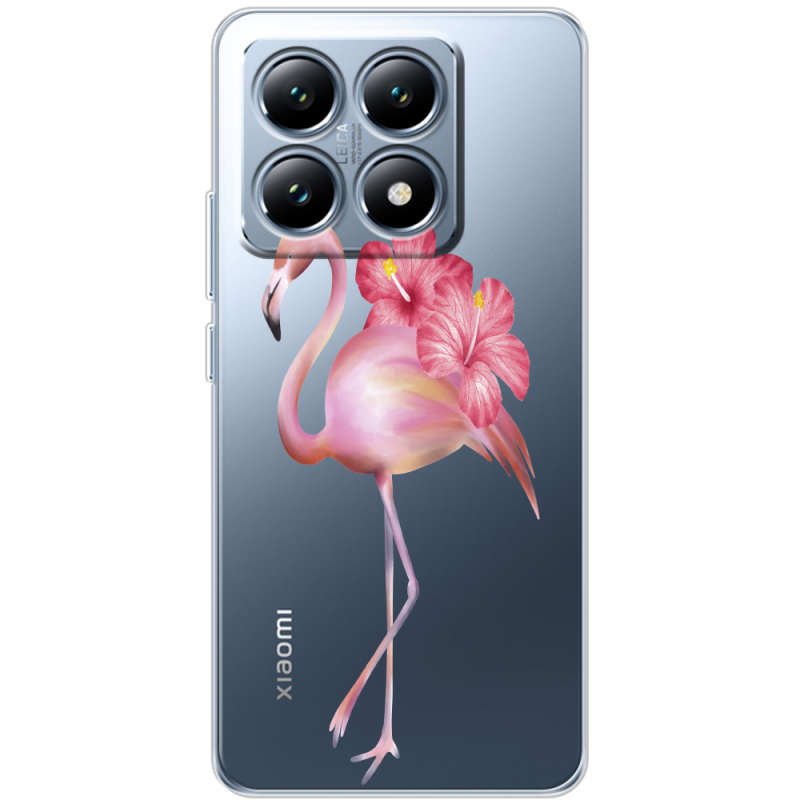 Прозрачный чехол BoxFace Xiaomi 14T Floral Flamingo