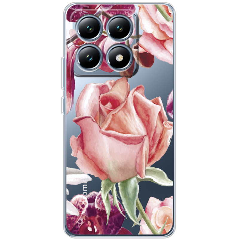 Прозрачный чехол BoxFace Xiaomi 14T Rose