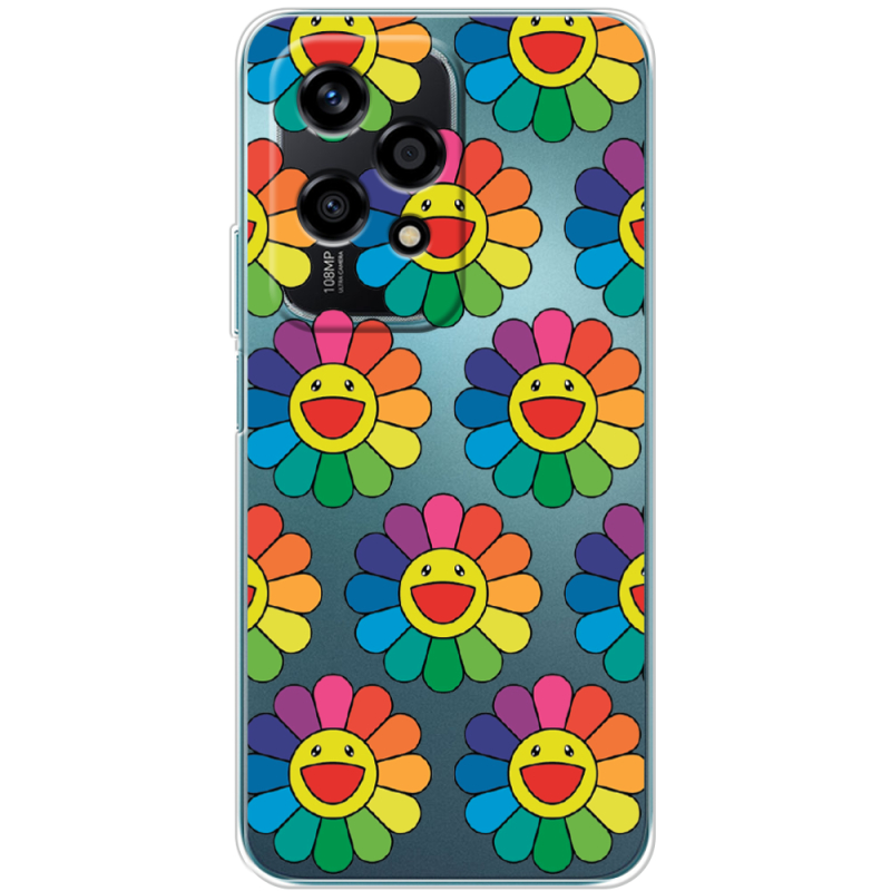 Прозрачный чехол BoxFace Huawei Honor 200 Lite Hippie Flowers