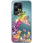 Прозрачный чехол BoxFace Huawei Honor 200 Lite Colorful Giraffe