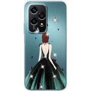 Чехол со стразами Huawei Honor 200 Lite Girl in the green dress