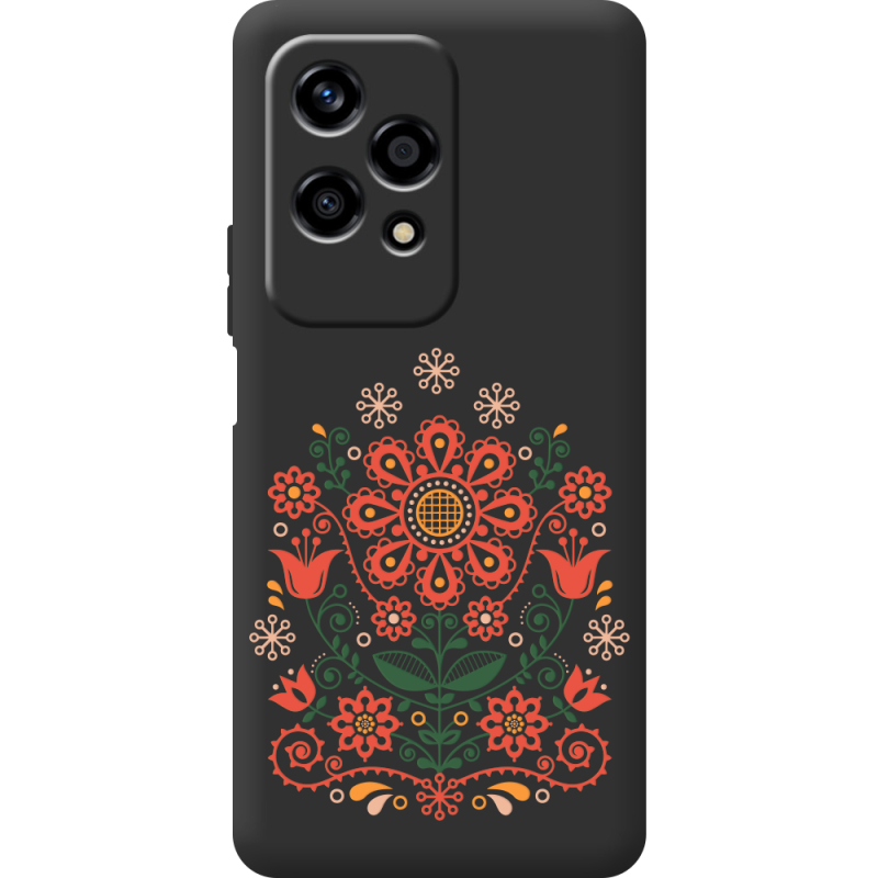 Черный чехол BoxFace Huawei Honor 200 Lite Ukrainian Ornament