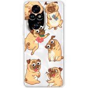 Прозрачный чехол BoxFace Huawei Honor 200 Pro с 3D-глазками Pug