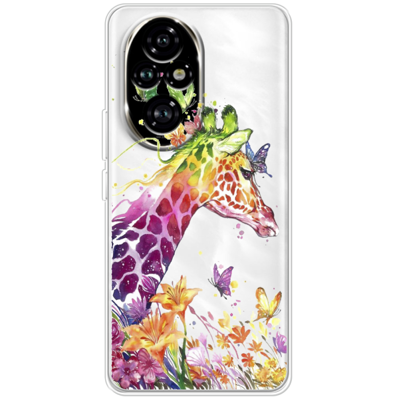 Прозрачный чехол BoxFace Huawei Honor 200 Pro Colorful Giraffe