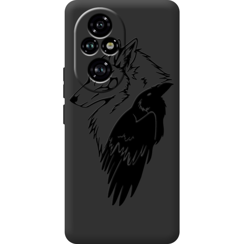 Черный чехол BoxFace Huawei Honor 200 Pro Wolf and Raven