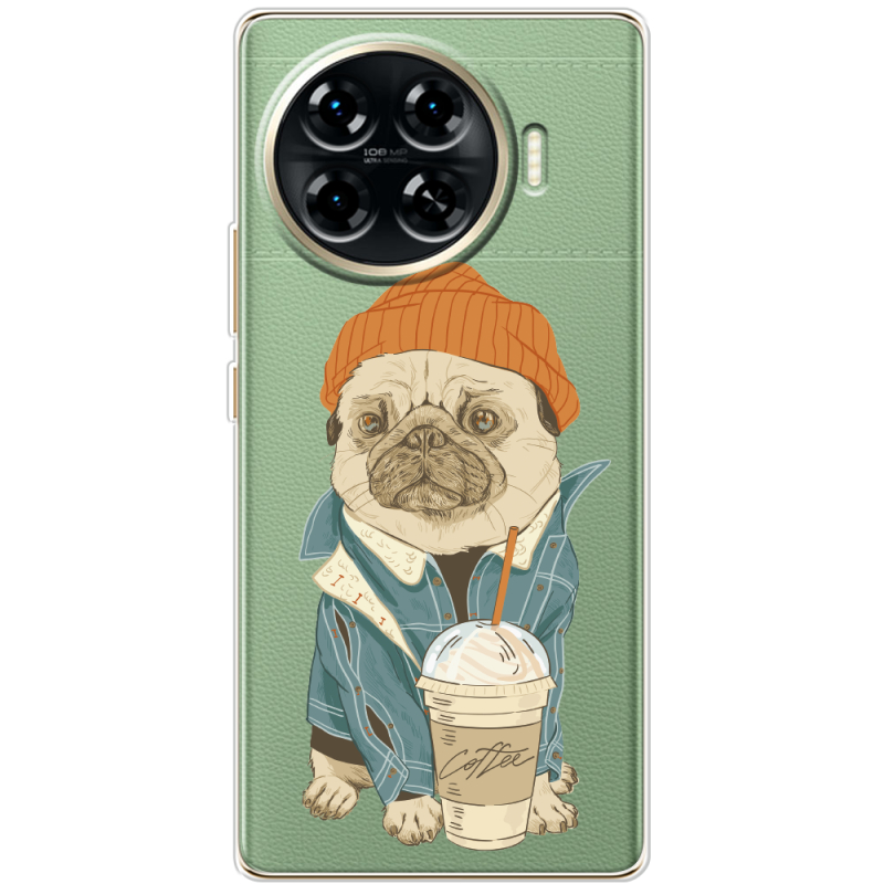 Прозрачный чехол BoxFace Tecno Spark 20 Pro Plus Dog Coffeeman