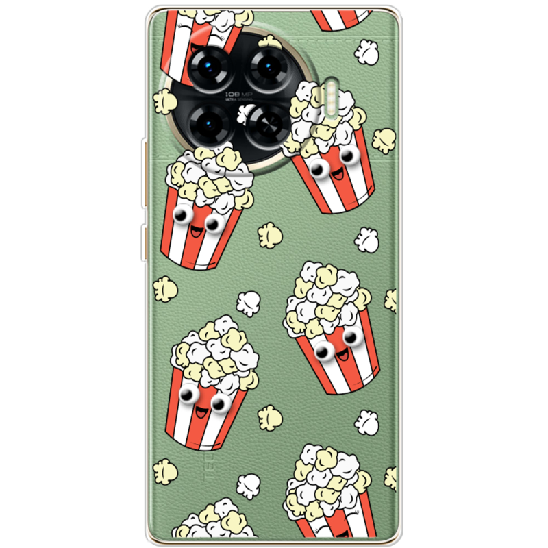 Прозрачный чехол BoxFace Tecno Spark 20 Pro Plus с 3D-глазками Popcorn