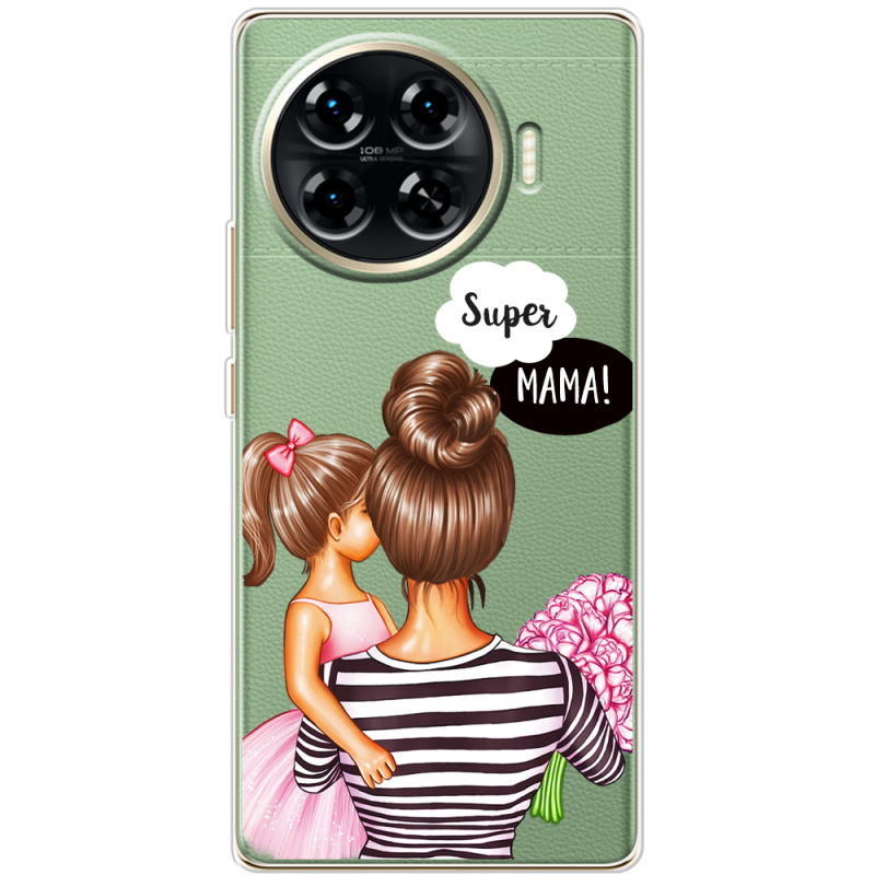 Прозрачный чехол BoxFace Tecno Spark 20 Pro Plus Super Mama and Daughter