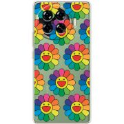 Прозрачный чехол BoxFace Tecno Spark 20 Pro Plus Hippie Flowers