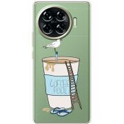 Прозрачный чехол BoxFace Tecno Spark 20 Pro Plus Segull in Cofee Pool
