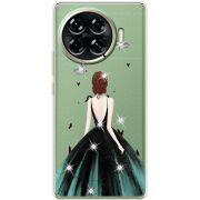 Чехол со стразами BoxFace Tecno Spark 20 Pro Plus Girl in the green dress