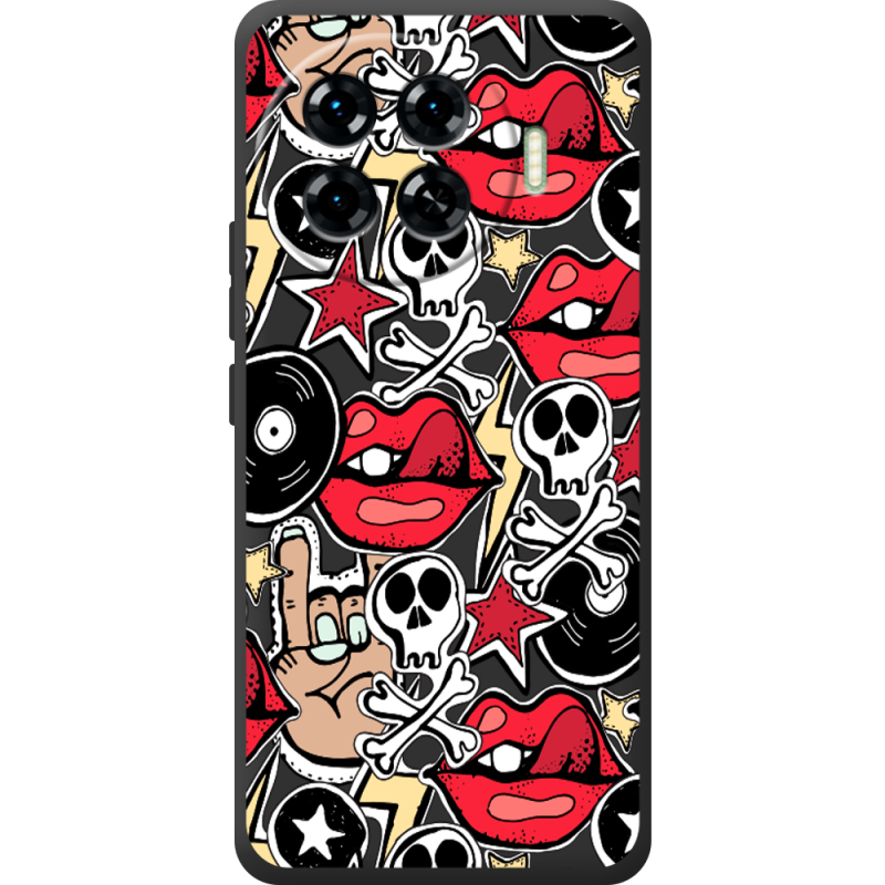 Черный чехол BoxFace Tecno Spark 20 Pro Plus Rock Graffiti