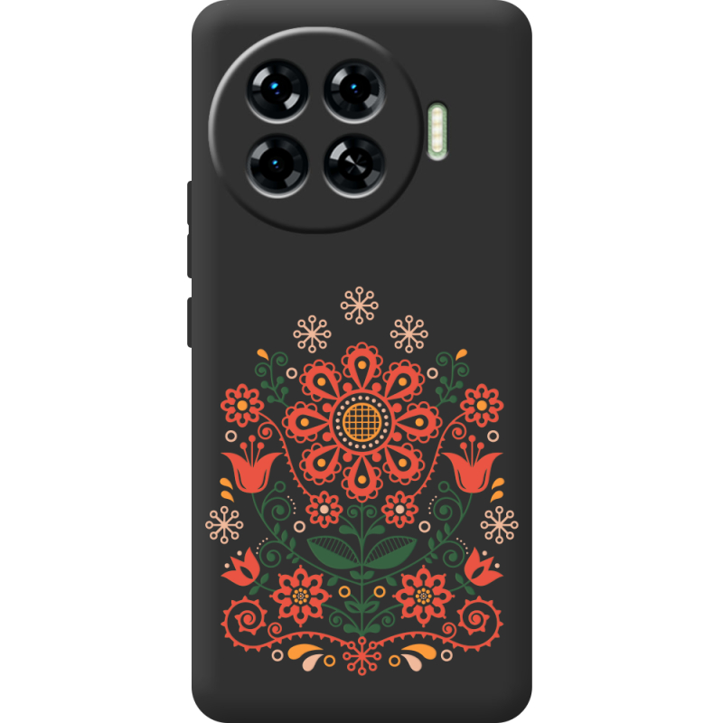 Черный чехол BoxFace Tecno Spark 20 Pro Plus Ukrainian Ornament