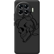 Черный чехол BoxFace Tecno Spark 20 Pro Plus Skull and Roses