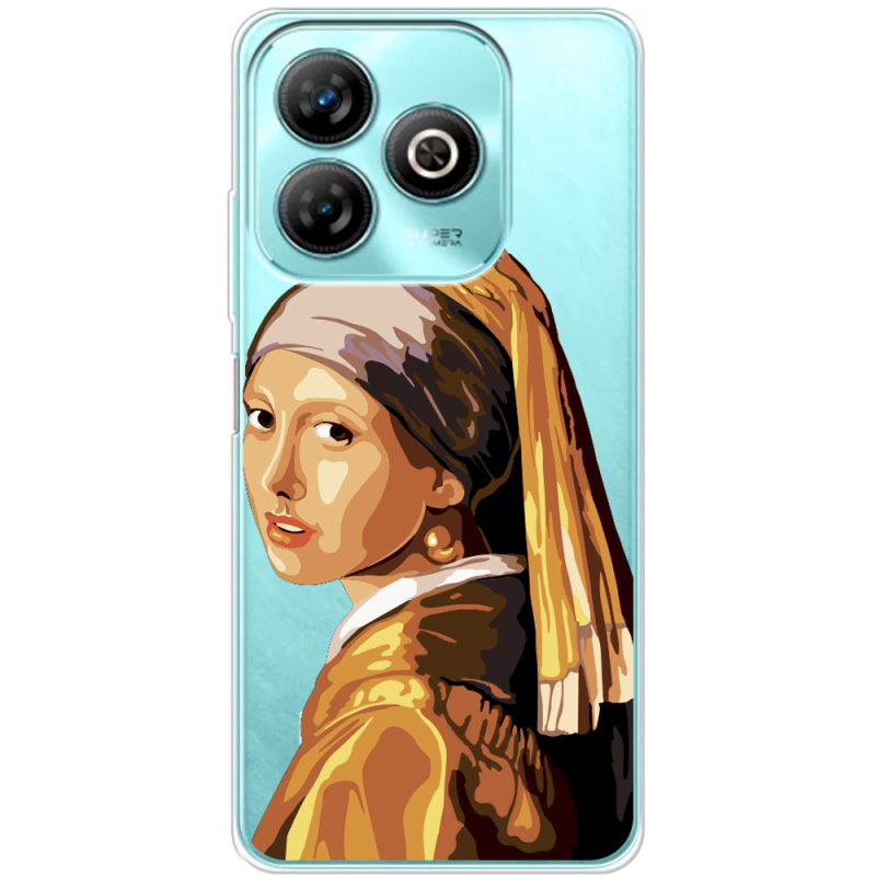 Прозрачный чехол BoxFace ZTE Blade A75 4G Девушка с жемчужной серёжкой